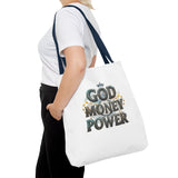 God Money Power Tote Bag — Inspirational Faith & Prosperity Canvas Tote