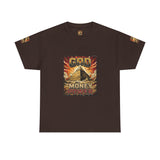 Graphic Tee — "God Money Power" Pyramid Vintage Religion Streetwear