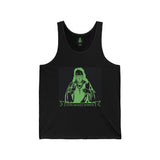 Religious Rock Band Tank — 'God Money Power' Neon Saint Graphic Tank Top