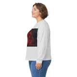 Long Sleeve Tee — Red Samurai Graphic Prayer Pose