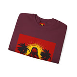 Crewneck Sweatshirt — 'God Most Power' Retro Palm Beach Graphic