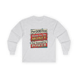 Long Sleeve Tee — “Put GOD First, Hustle for the MONEY, Put Yourself in POWER” Inspirational Graphic