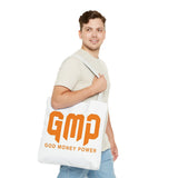 GMP 'God Money Power' Graphic Tote Bag – Bold Orange Statement Carryall