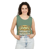 God Money Power Tank Top — Bold Gold Faith & Hustle Graphic