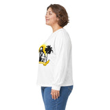 Long Sleeve Tee — Tropical Savior Graphic (Palm Trees & Sunburst)