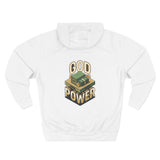 God Power Hoodie — Retro 3D Faith Graphic Fleece Hoodie