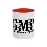 GMP "God Money Power" Accent Coffee Mug — Bold Black Scripture-Inspired Design (11/15oz)