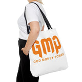 GMP 'God Money Power' Graphic Tote Bag – Bold Orange Statement Carryall