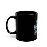 God Money Power Black Ceramic Mug — Inspirational Retro Text Coffee Cup (11oz, 15oz)