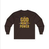 GMP (God • Money • Power) Gold Logo Long Sleeve Tee
