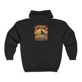 God Over Money Zip Hoodie — Religious Faith & Financial Priority Graphic Hoodie