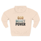 God Money Power Hoodie — Bold Religious & Motivational Graphic Pullover