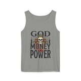 God Money Power- Skull Graphic Tank Top