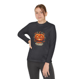 God Money Power- Youth Long Sleeve Tee — Halloween Jack-O'-Lantern Pumpkin Graphic