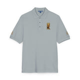 Embroidered Gold Bear Polo Shirt - Classic Casual Polo with Small Chest & Sleeve Embroidery