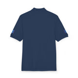 Embroidered Blue Sequin Patch Polo Shirt
