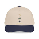 Mid Profile Baseball Cap — Minimalist Crown, Book & Sun Embroidery Cap