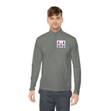 Quarter‑Zip Pullover — Patriotic 'God Never Forgets' American Flag Design
