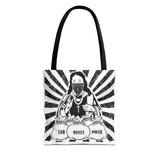 Iconic Madonna Tote Bag — 'God Money Power' Graphic All-Over Print