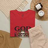 Graphic Tee — "God Money Power" Skull Design