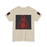 Graphic Tee - Red Mystic Hooded Figure Streetwear