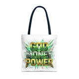 Tote Bag — "God Money Power" Bold Graphic Tote for Faith & Hustle