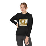 GMP "God Money Power" Youth Long Sleeve Tee — Gold Logo Athletic Shirt