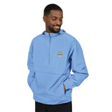 God Money Power- Orange Packable Anorak Jacket with Tiny Floral Chest Graphic