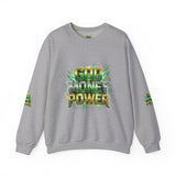 God Money Power Crewneck Sweatshirt — Bold Faith & Prosperity Graphic