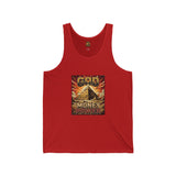 Tank Top — "God, Money, Power" Vintage Pyramid Graphic