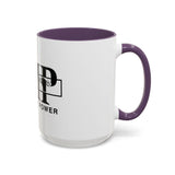 GMP "God Money Power" Accent Coffee Mug — Bold Black Scripture-Inspired Design (11/15oz)