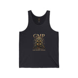 GMP Gold Throne Tank Top — Luxe Mythic Graphic Jersey Tank