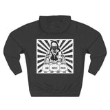 Hoodie “God Money Power” Graphic Pullover — Retro Boxing Design