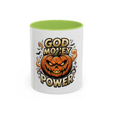 God Money Power- Pumpkin Coffee Mug — Halloween Accent Mug (11/15oz)