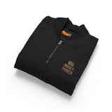God Money Power- Embroidered Workwear Duck Cloth Vest — Durable Zip-Up Utility Vest