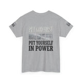 Inspirational Faith Tee — "Put God First, Hustle for the Money, Put Yourself in Power"