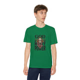 Youth Graphic Tee — "God Money Power" Skull Design