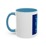 Blue Urban Prayer Coffee Mug — "God, Money, Power" Accent Mug