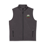 God Money Power-Men's Soft Shell Vest — Embroidered Holiday Burger Logo
