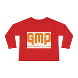 Toddler Long Sleeve Tee — GMP "God Money Power" Orange Graphic