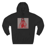 God Money Power Hoodie — Red Religious Icon Graphic Fleece Pullover