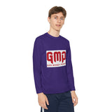 God Money Power (GMP) Youth Long Sleeve Tee — Red Logo Athletic Shirt