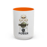 God Money Power Accent Coffee Mug — Inspirational Faith & Wealth Design (11/15 oz)