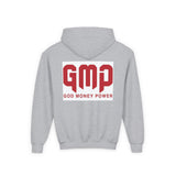 Youth Hoodie - GMP (God Money Power) Bold Red Graphic