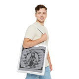 Religious Icon Tote Bag — "God Money Power" Graphic Canvas Tote