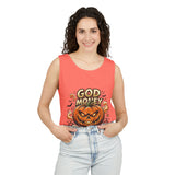 God Money Power- Halloween Tank Top — Pumpkin Graphic Sleeveless Tee