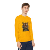 Youth Long Sleeve Tee — Tiger Face 'God • Money • Power' Graphic