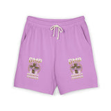 Vintage Neutral Fleece Sweat Shorts with Geometric Logo — Lightweight Casual Lounge Shorts
