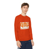 GMP "God Money Power" Youth Long Sleeve Tee - Orange Logo