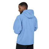 God Money Power- Royal Blue Packable Anorak Jacket with Floral Patch — Lightweight Hooded Windbreaker